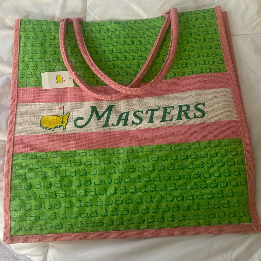 NWT 2025 Masters Green and Pink Tote Bag
